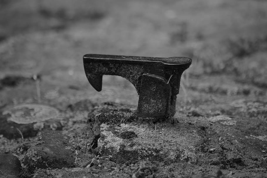 black metal hook on ground, technology, doorstop, ddr, retro HD wallpaper