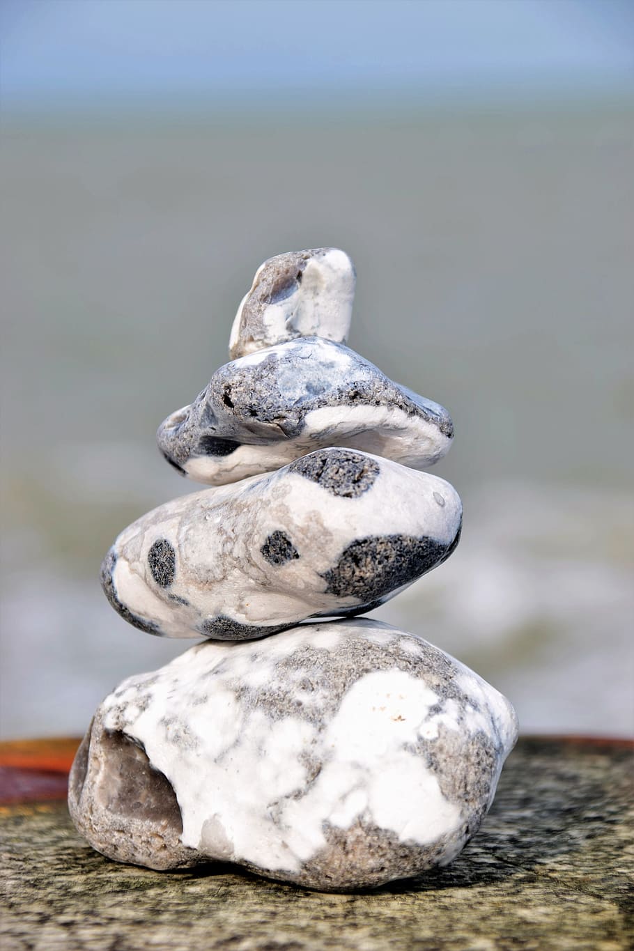 Stones, Kisel, Sea, White, grey, focus on foreground, rock - object HD wallpaper