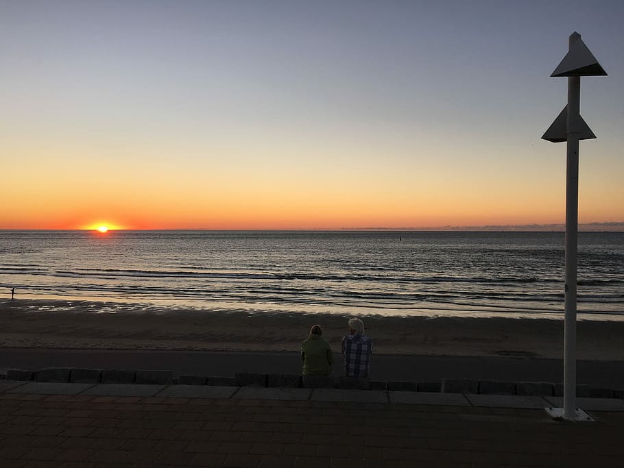 Norderney, Beach, Water, Sunset, abendstimmung, sea, horizon over water HD wallpaper