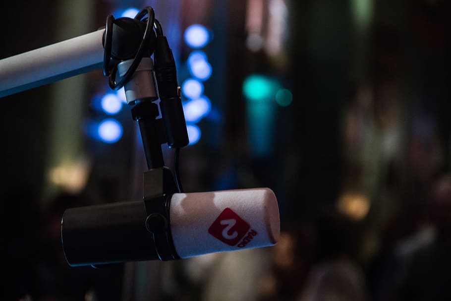 black and white cordless microphone, Radio, Microphone, Talk HD wallpaper