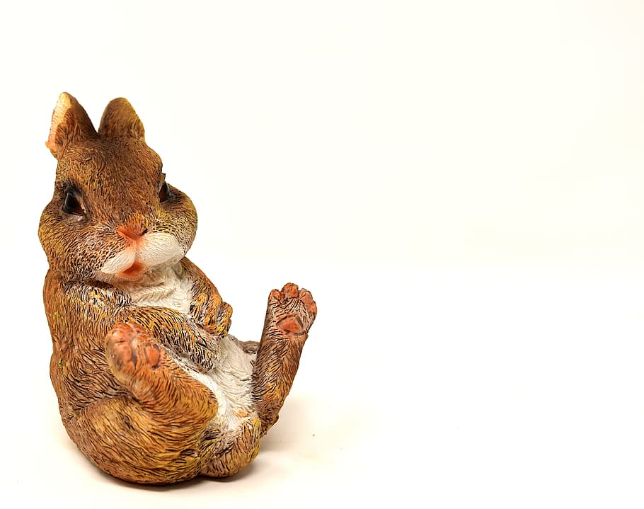 brown and white bunny figurine, easter, easter bunny, figure HD wallpaper