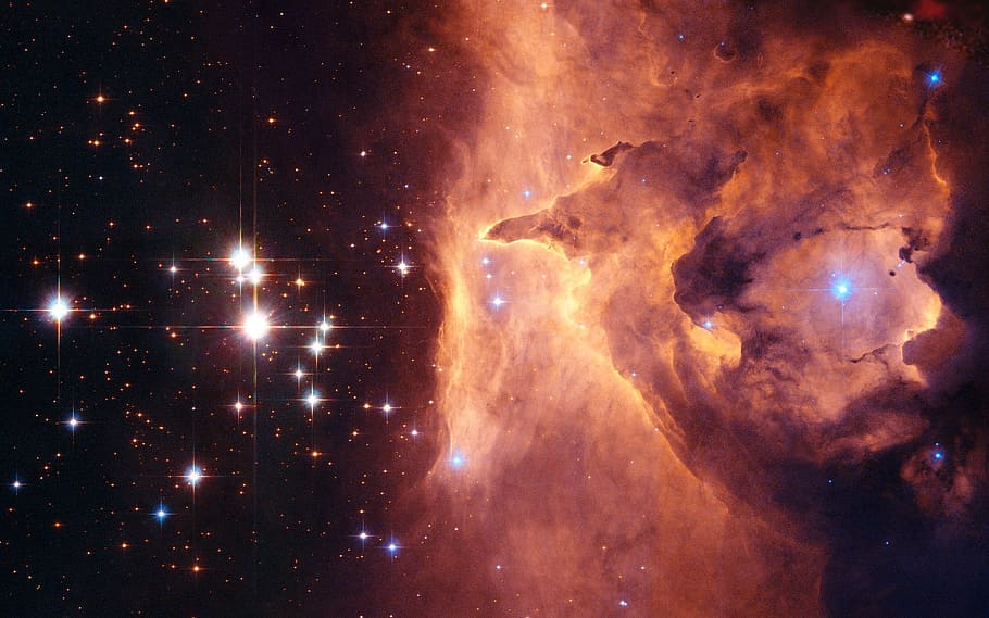 galaxy illustration, photo, pismis 24, open sternhaufen, star clusters, HD wallpaper