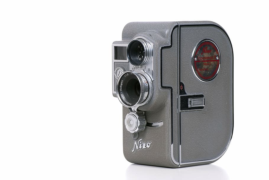 vintage gray camera, film camera, analog, analog camera, retro HD wallpaper