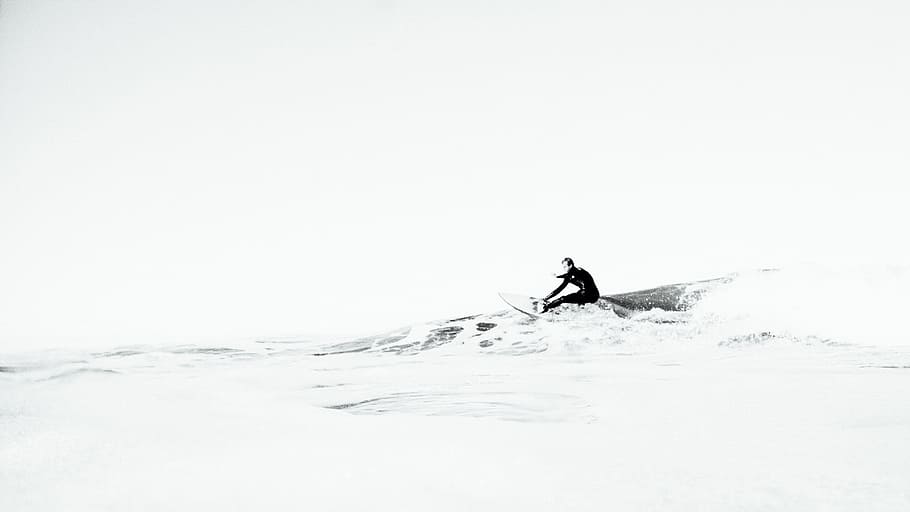 sea, ocean, water, waves, nature, people, man, surfing, one person HD wallpaper
