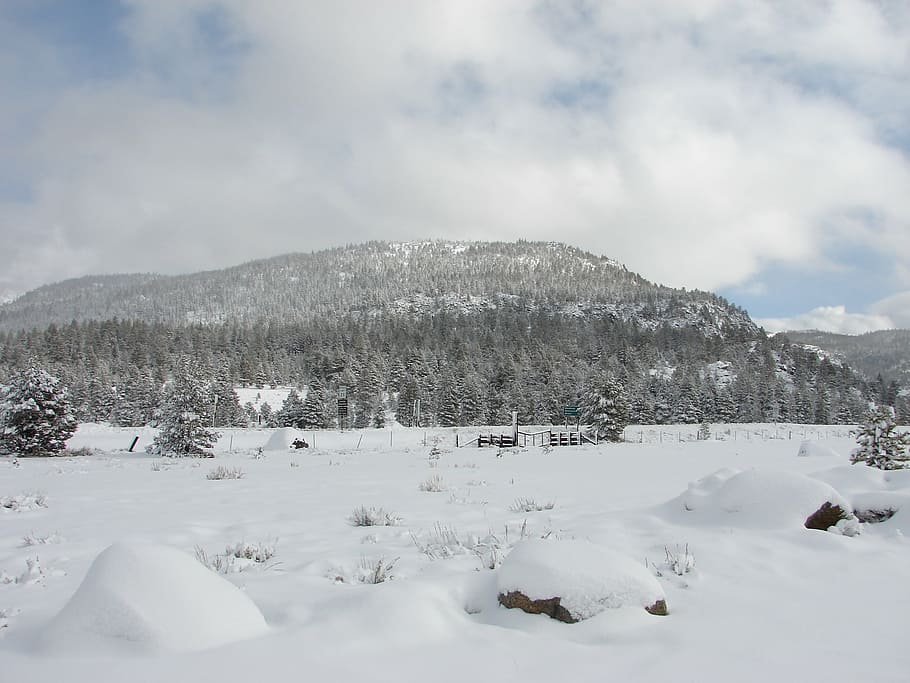 mountain, snow, winter, nature, landscape, sky, cold, blue HD wallpaper