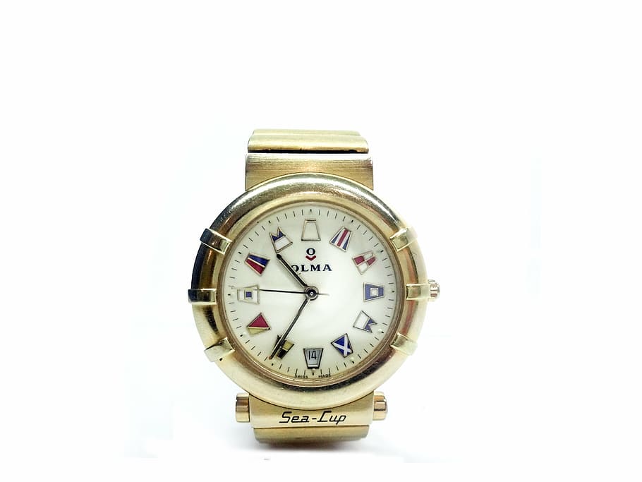 clock, watch, time, gold, luxury, mark, image, white background HD wallpaper