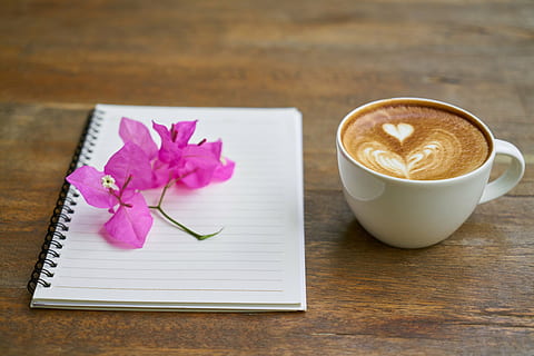 coffee with white cermic mug, cafe, table, food, drink, work HD wallpaper
