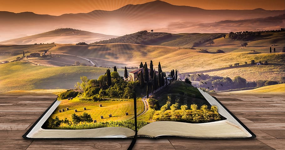 HD wallpaper: book, writer, read, landscape, paper, background, scenic,  autumn | Wallpaper Flare
