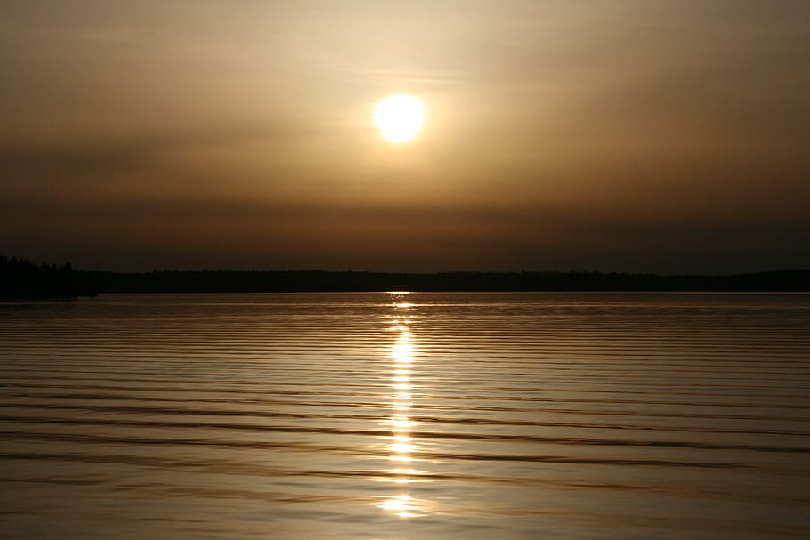sunset, mirror, water, waves, cloud, reflection, sky, scenics - nature HD wallpaper