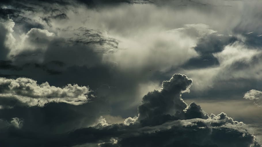 photography of cumulus clouds, weather, lookup, sky, skies, skyporn, HD wallpaper