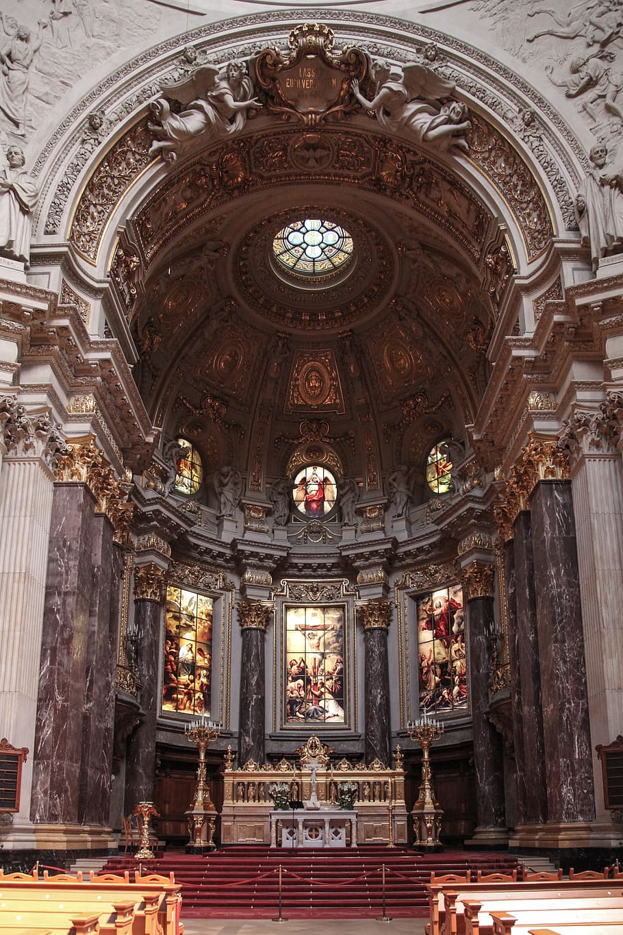 low-angle view photo of church, ceiling, catholicism, architecture HD wallpaper