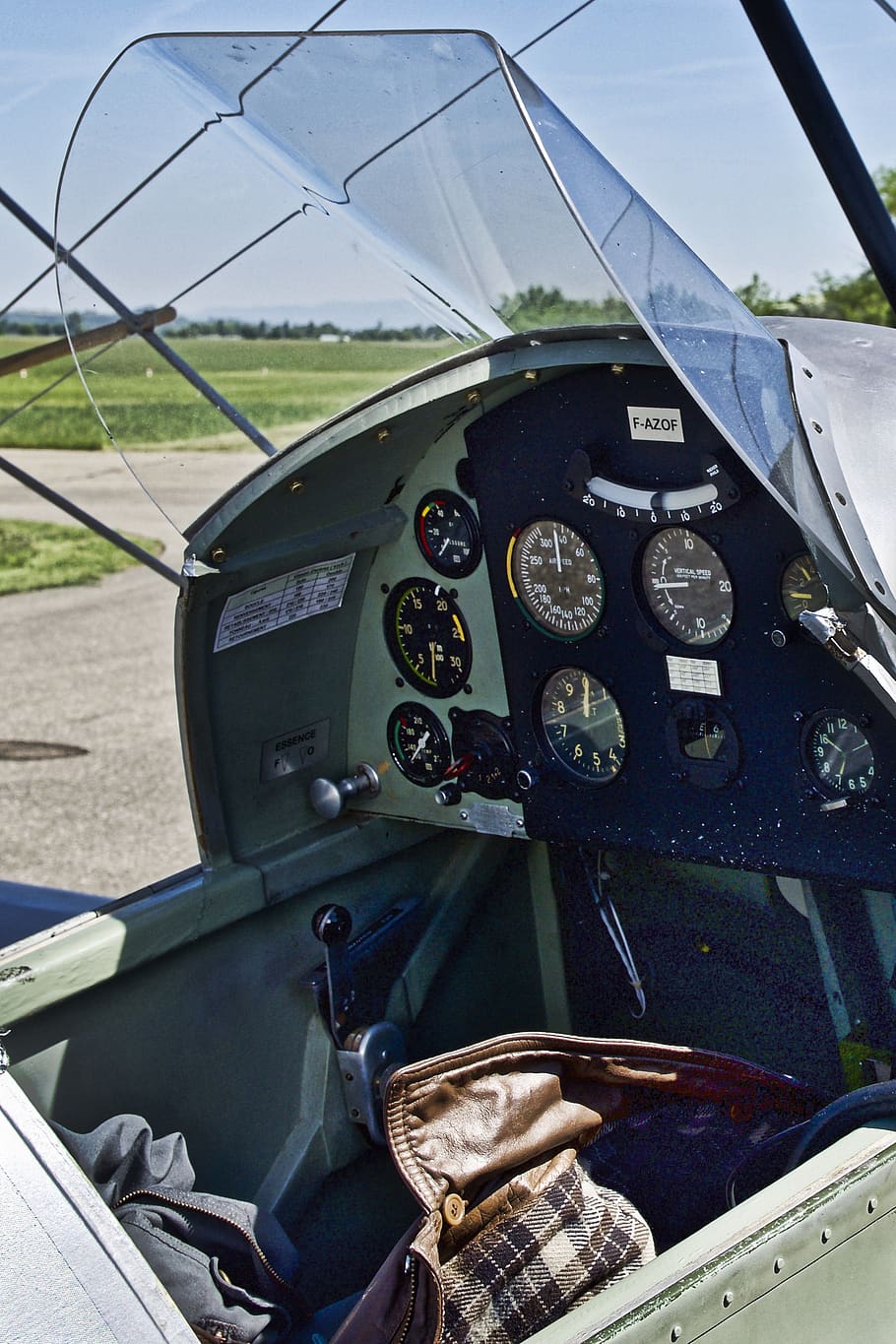 aircraft, cockpit, armature, transport system, flyer, propeller plane, HD wallpaper