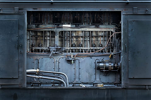 black metal interior case, machine, train, locomotive, railway HD wallpaper