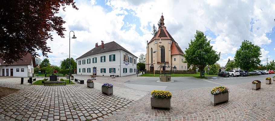 panorama, fernitz, church, space, styria, architecture, building exterior, HD wallpaper