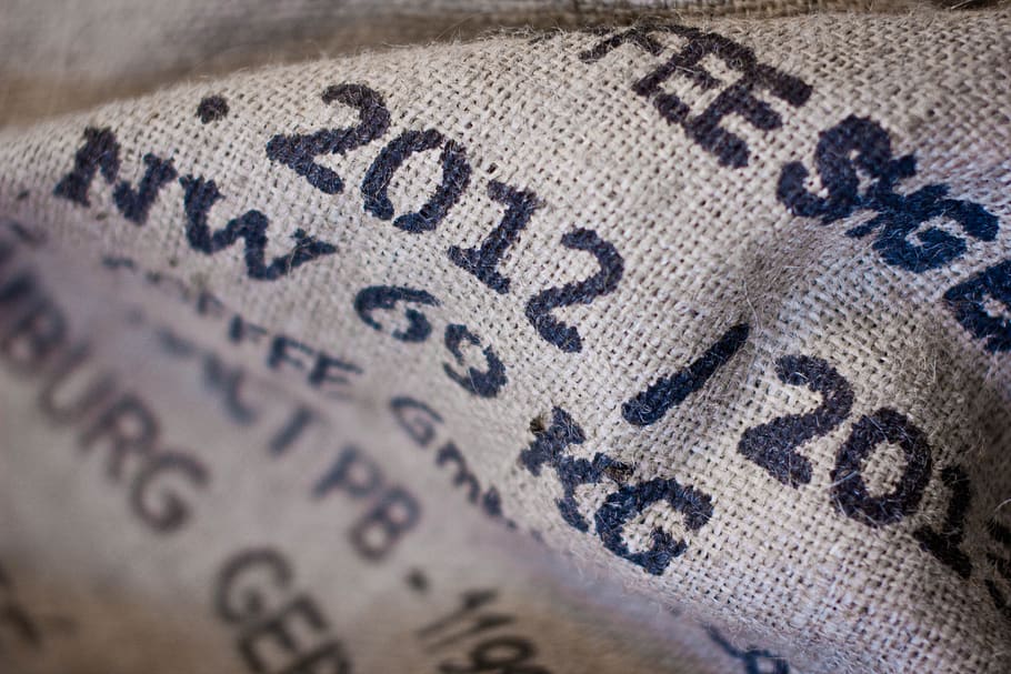 food, drinks, bag, beans, brown, canvas, coffee, close-up, textile