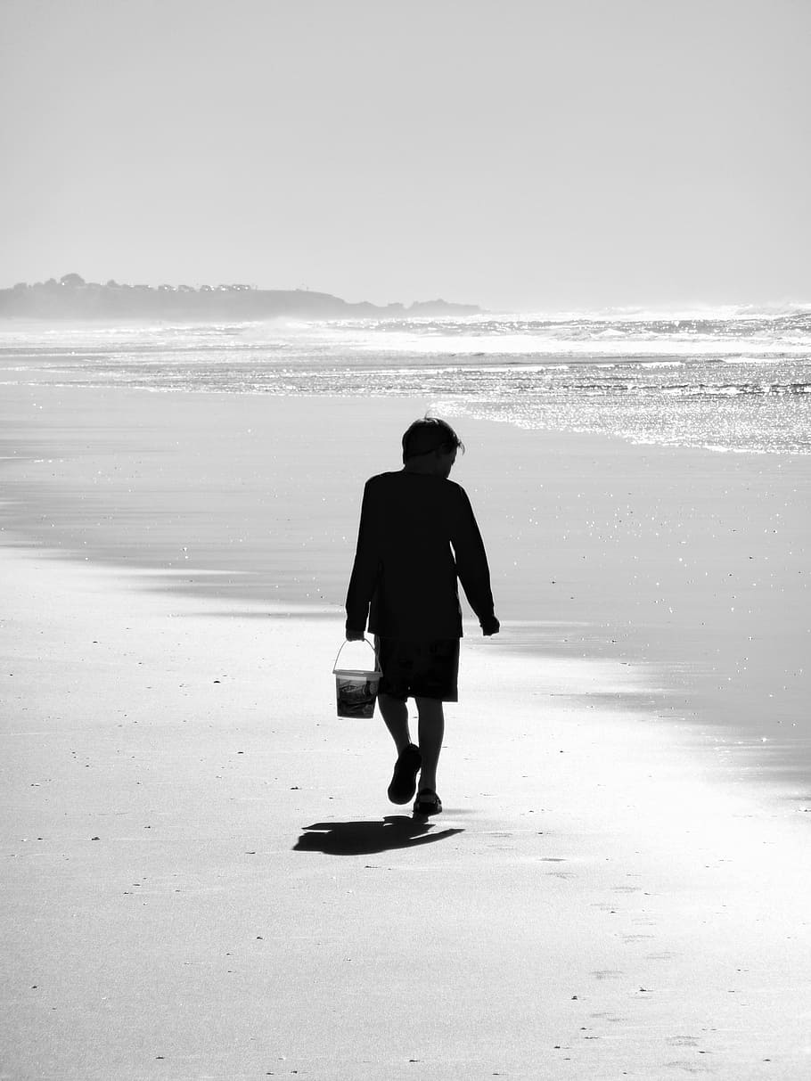 beach, boy, child, summer, vacation, kid, leisure, searching HD wallpaper
