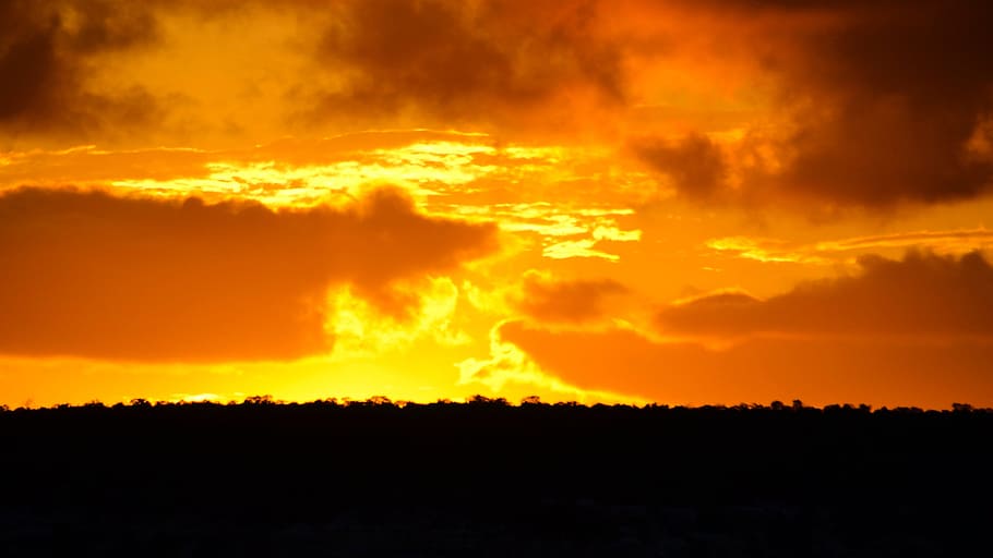 Sunset, arizona, backlit, clouds, dark, dawn, dramatic, dusk HD wallpaper