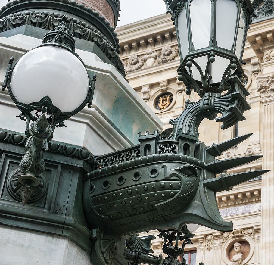 paris, lighting, illuminated, lanterns, lamp, street lamp, metal HD wallpaper