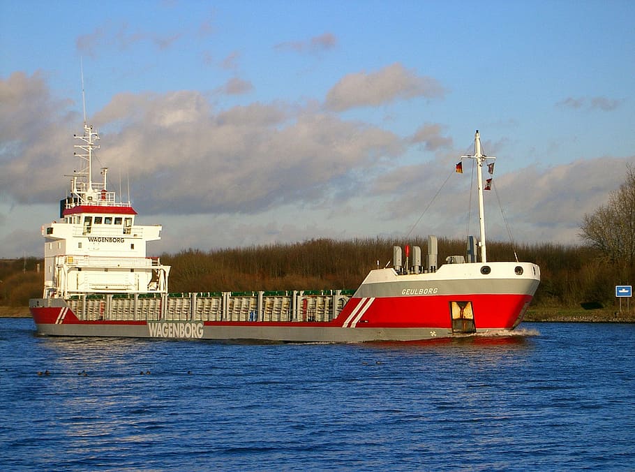 ship, tanker, channel, nautical vessel, transportation, water HD wallpaper