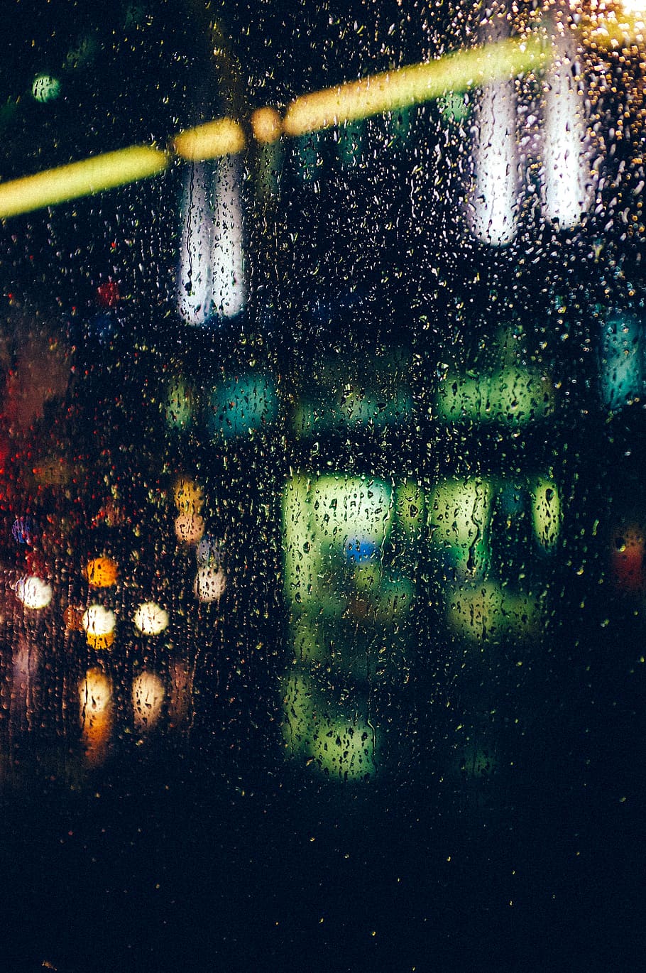 bokeh photography of water dew on window, untitled, glass, city HD wallpaper