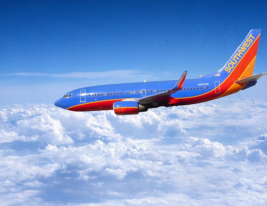 jet, plane, cloud, blue, airplane, travel, aircraft, transportation HD wallpaper