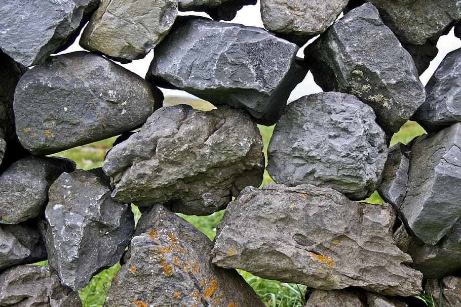 pile of rocks, Ireland, Galway, Burren, Irish, Nature, dry stone