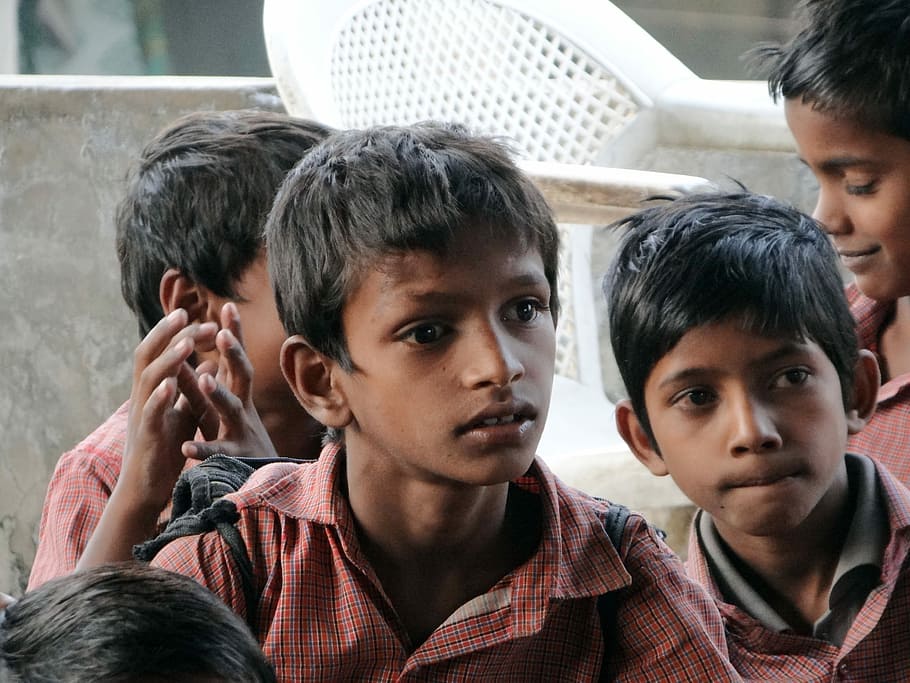 Children, Students, School, Classroom, india, abhaneri, headshot HD wallpaper