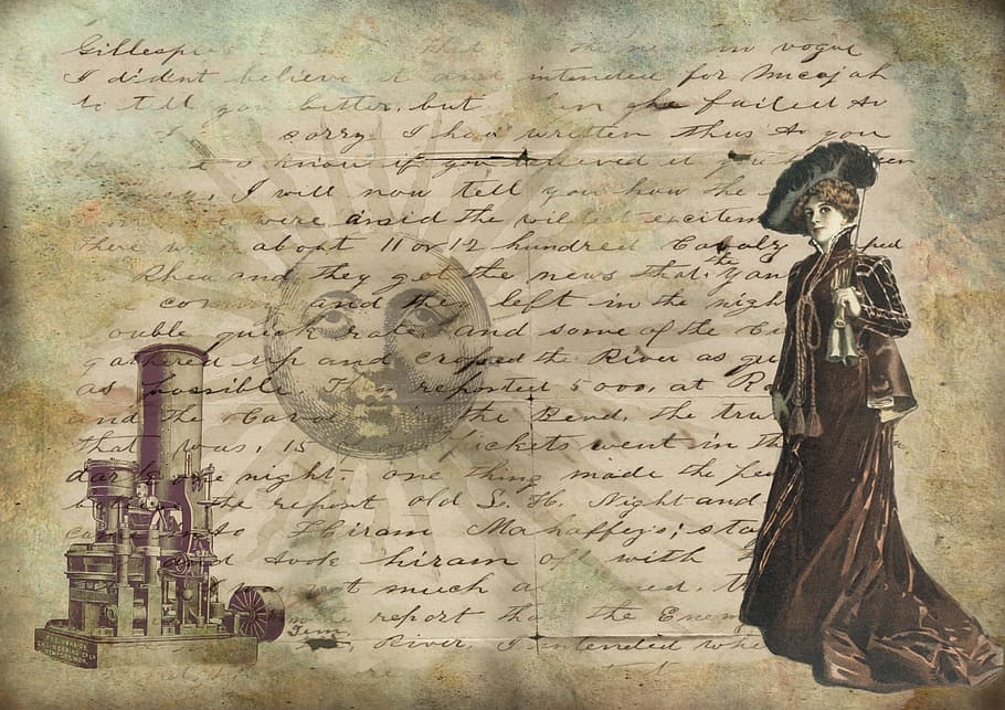 letter with woman print paper, vintage, lady, victorian, victorian lady, HD wallpaper