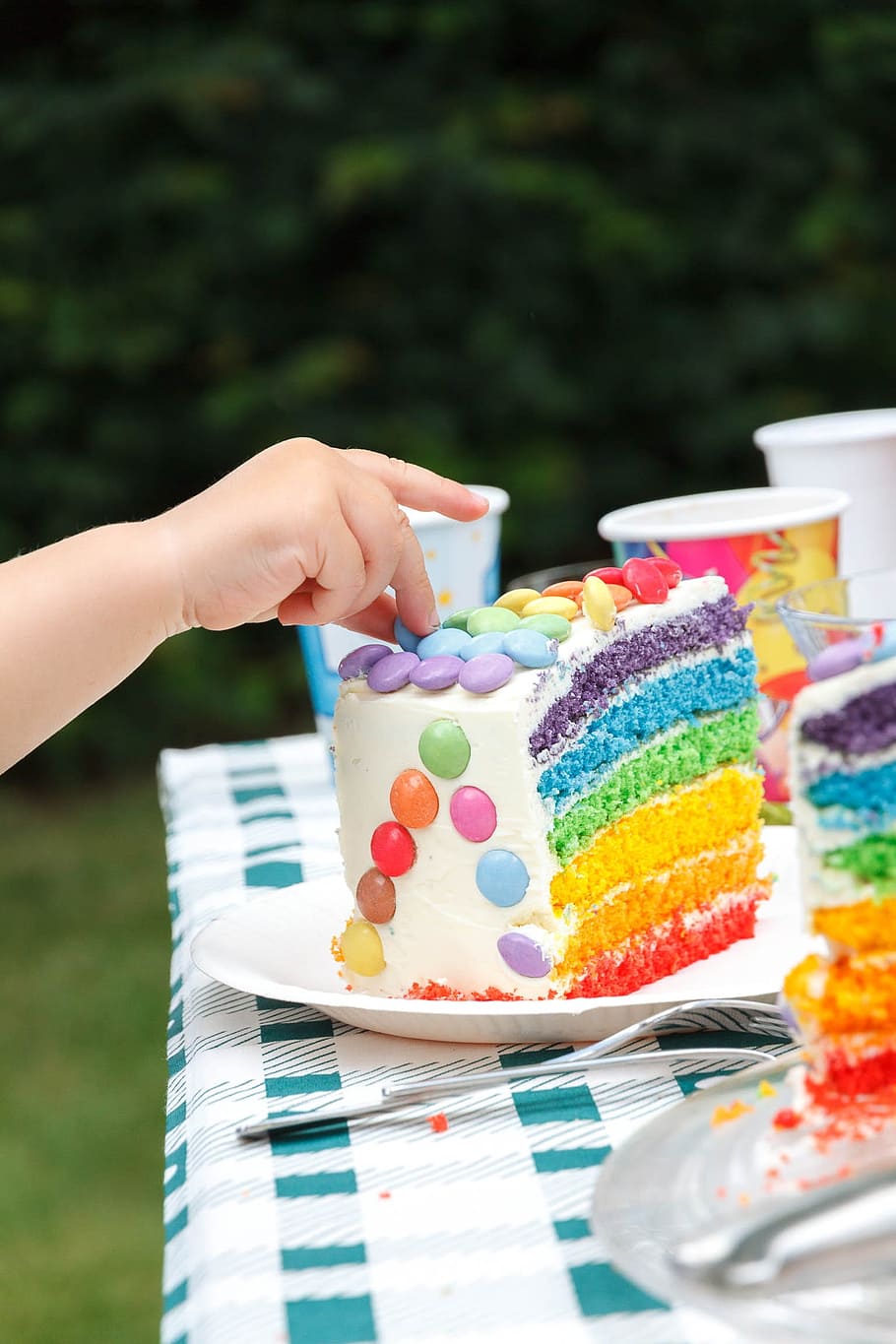 rainbow cake, birthday, sweet, celebration, birthday cake, candles, HD wallpaper