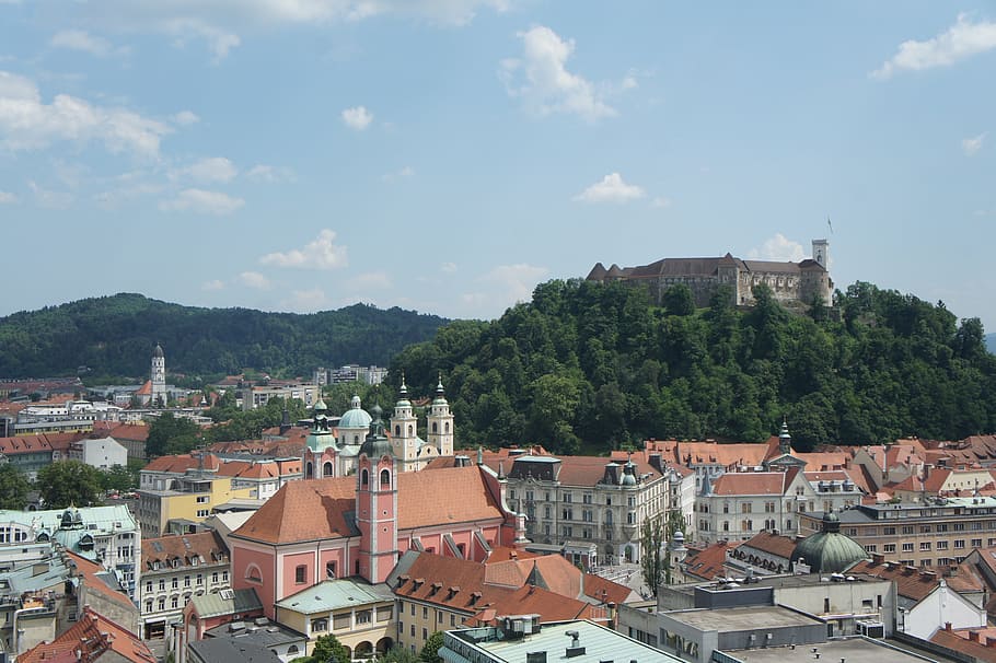 Laibach, Castle, Architecture, europe, cityscape, roof, town HD wallpaper