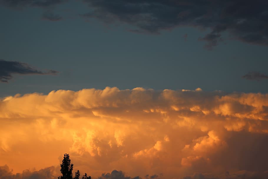 orange, sky, clouds, cloud - sky, beauty in nature, scenics - nature HD wallpaper