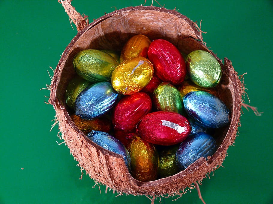 easter, eggs, shell, coconuts, hard, covers, filled, treats HD wallpaper