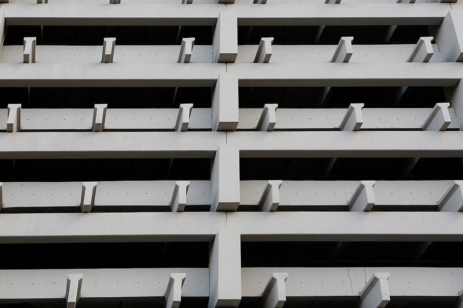 architectural photography of high-rise building, concrete, pattern HD wallpaper