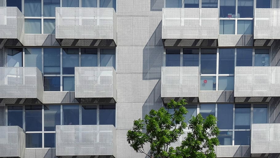 Lyon, Confluence, Facade, Balcony, architecture, building, windows HD wallpaper