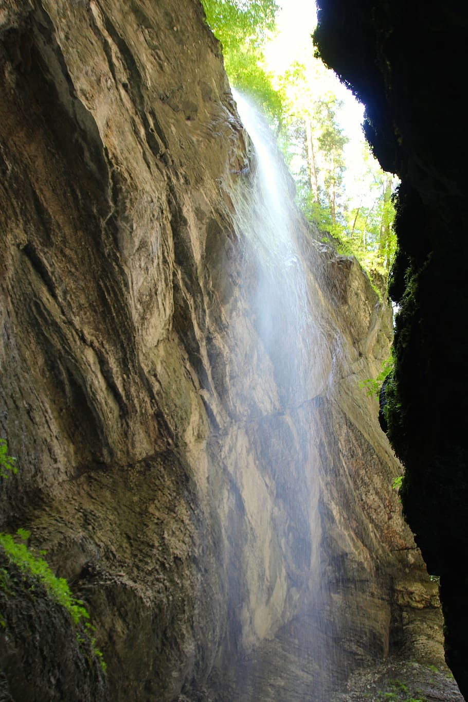 waterfall, partnachklamm, river, racing, garmisch partenkirchen HD wallpaper