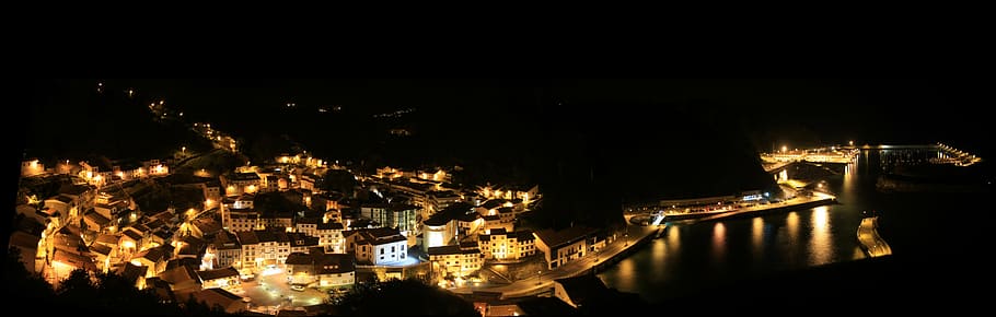 city building light during night, panoramic, lights, people HD wallpaper