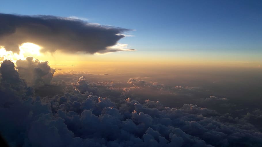 clouds, travel, sunset, cloud - sky, beauty in nature, cloudscape HD wallpaper