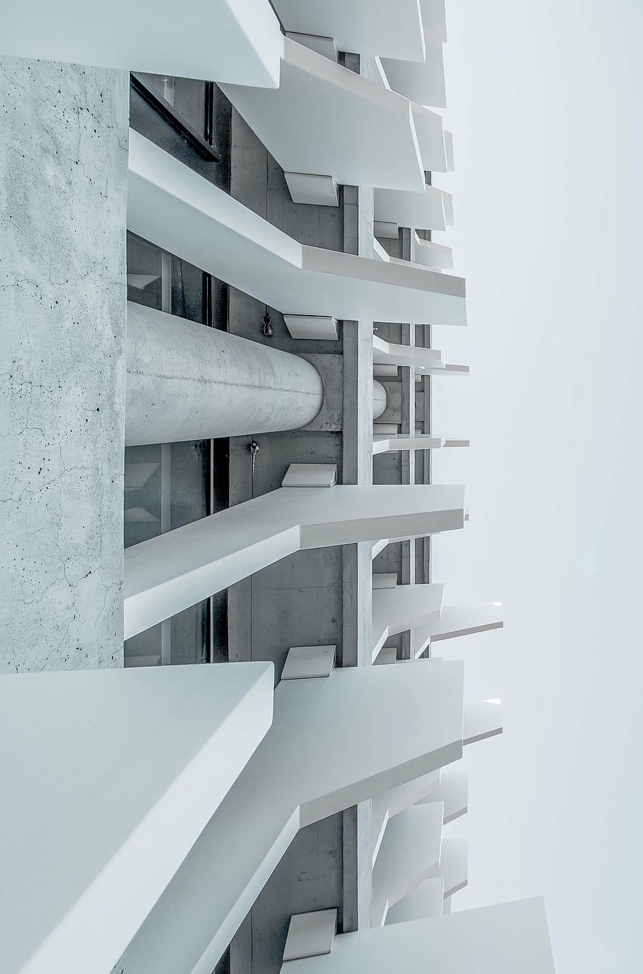 white concrete building under gray sky, architecture, infrastructure HD wallpaper