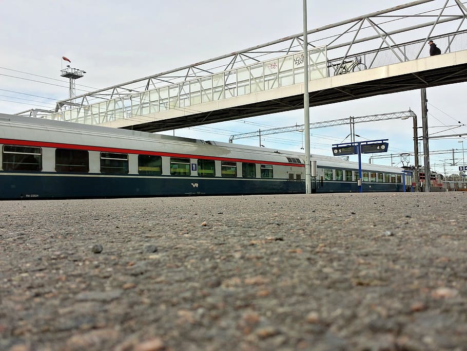 train station, railway station, turku, åbo, finland, bridge, HD wallpaper