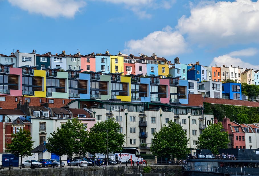 multicolored houses during daytime, colour, colourful, bristol