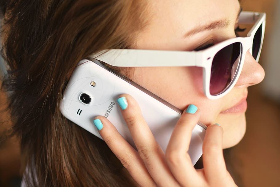calling, communication, contact, eyewear, face, hand, mobile phone HD wallpaper