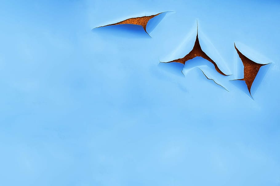 blue painted wall, structure, stainless, texture, background HD wallpaper