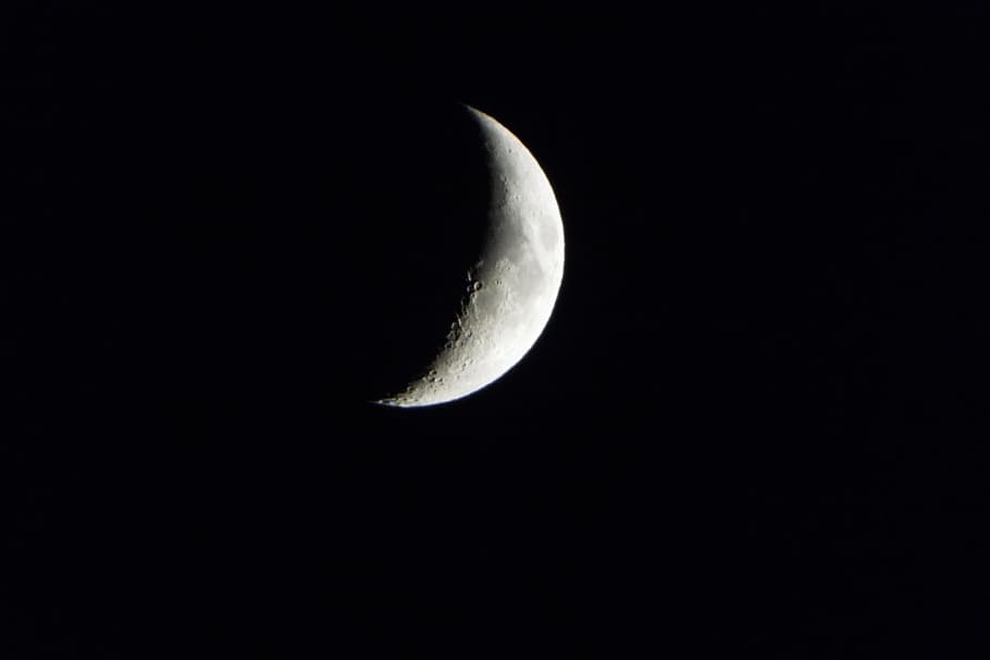 crescent moon, New  moon  rising, eclipse, sky, night, astronomy HD wallpaper