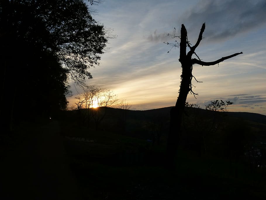 sky, landscape, sunset, nature, clouds, afterglow, evening sky HD wallpaper