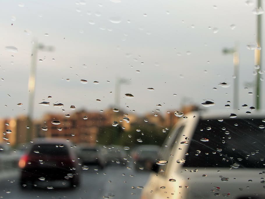 rain, weather, cloudy, glass - material, window, transparent HD wallpaper