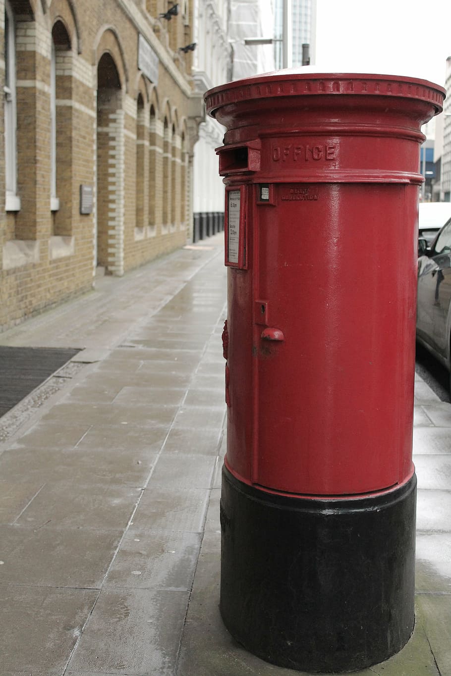red, post box, english, icon, architecture, built structure