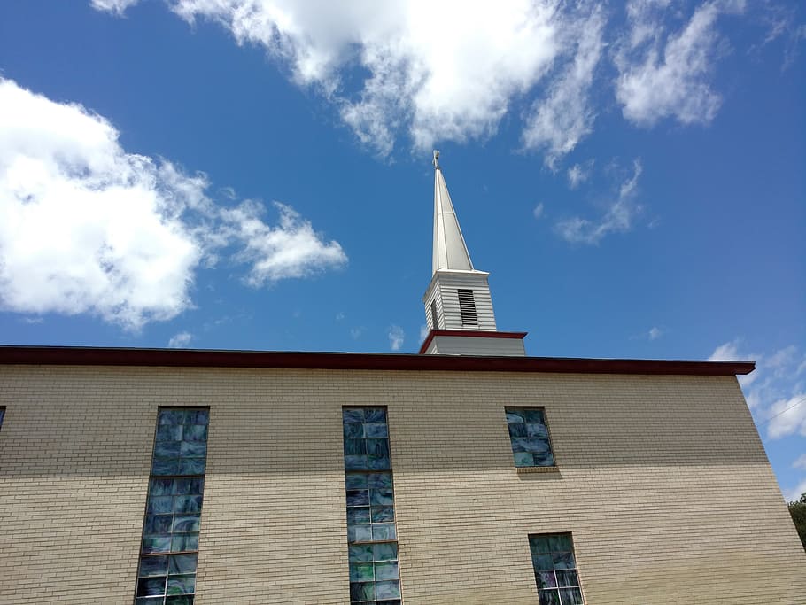 church, steeple, brick, building exterior, built structure HD wallpaper