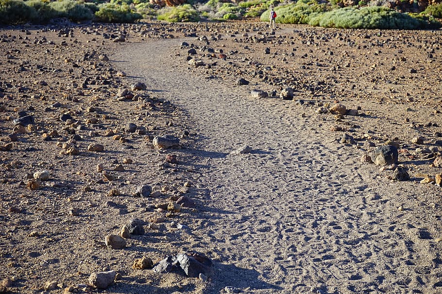 away, path, trace, migratory path, trail, tenerife, teide national park HD wallpaper