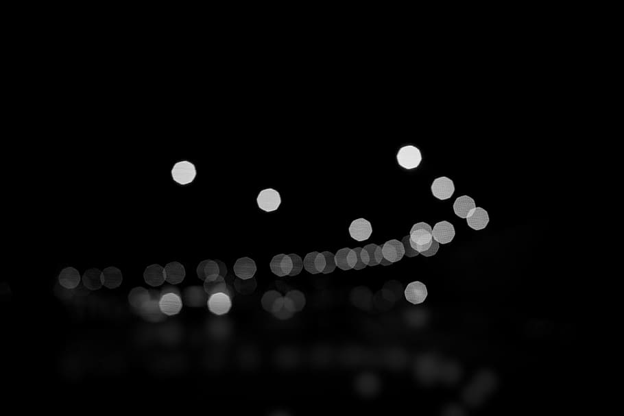 time lapse photography of street lamp posts, bokeh, image, style