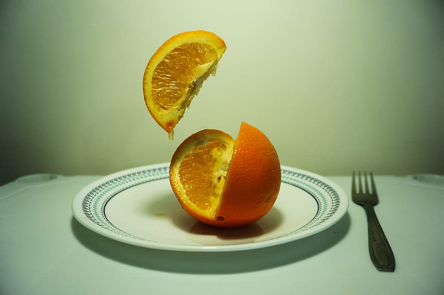 fruit, creative, design, fork, plate, food and drink, healthy eating HD wallpaper